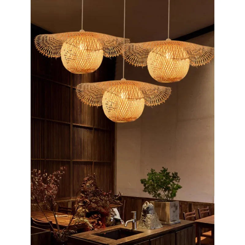 

Southeast Asian Chandelier Restaurant, Living Room, Dining Room, Zen Tea Room, Bamboo Weaving, Creative and Personalized New Chi