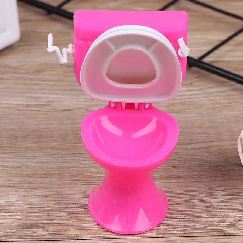 Mobili per case delle bambole Bagno WC Casa delle bambole in miniatura Fai finta di giocattoli per bambini
