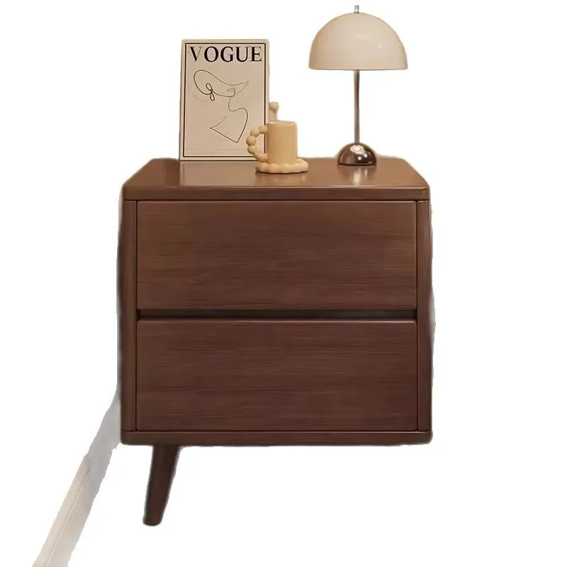 طاولة بجانب السرير من الخشب الصلب، خزانة تخزين منزلية بسيطة صينية إسكندنافية، خزانة تخزين أرضية بجانب السرير لغرفة النوم #6