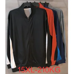 Spring Autumn Plus Size 14XL Jacket Men's Pocket Loose Fashion Coat 210kg 15XL Casual jacket 10xl 13xl workwear jacket