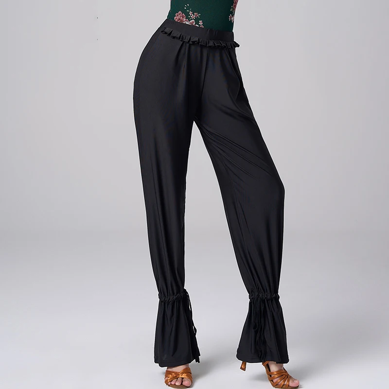 

Latin Dance Pants For Women High Waist Lantern Pants Modern National Standard Clothes Chacha Rumba Latin Practice Wear DQL8181