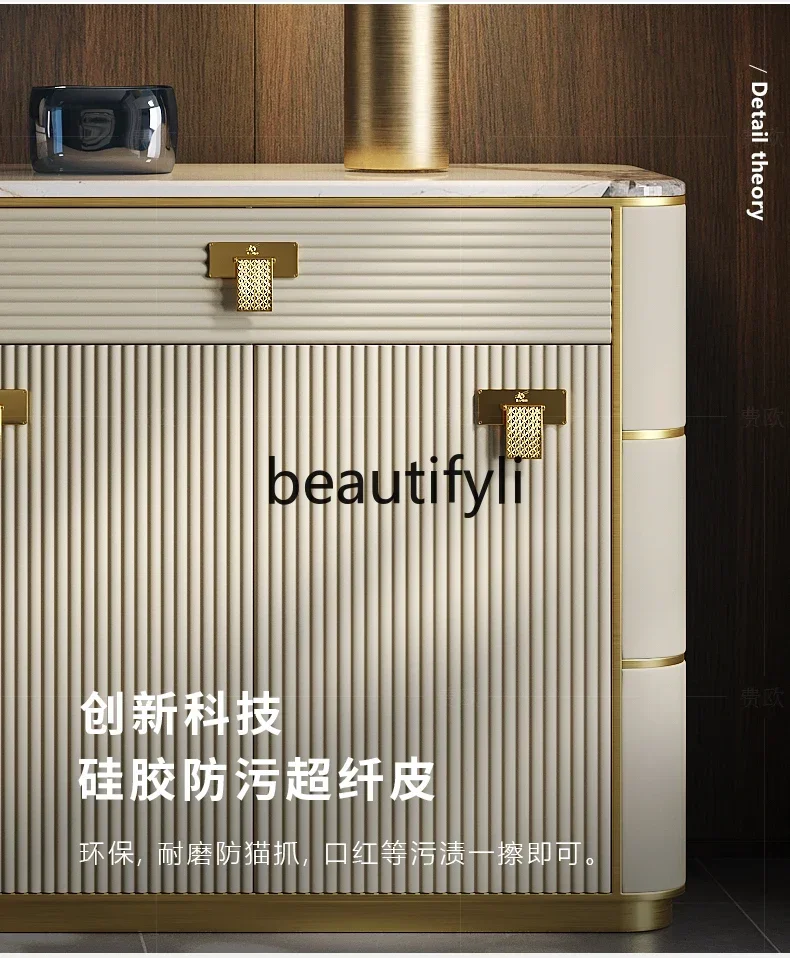 G Light luxury dining side cabinet Italian restaurant locker household postmodern marble entrance shoe cabinet