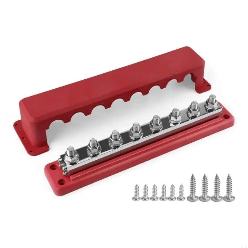 2025 New 8 Terminals Distribution Block Bus Bar 48V Busbar with Cover for Automobiles RVs