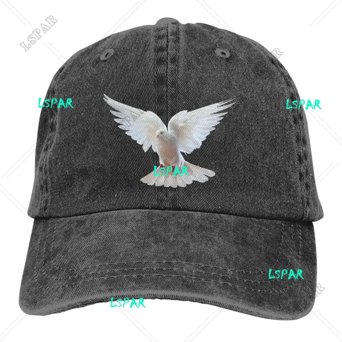 White Dove Of Peace Denim Baseball Cap Outdoor Sport Trucker Hat Summer Sunscreen Women Men y2k Retro Custom DIY Snapback Cap