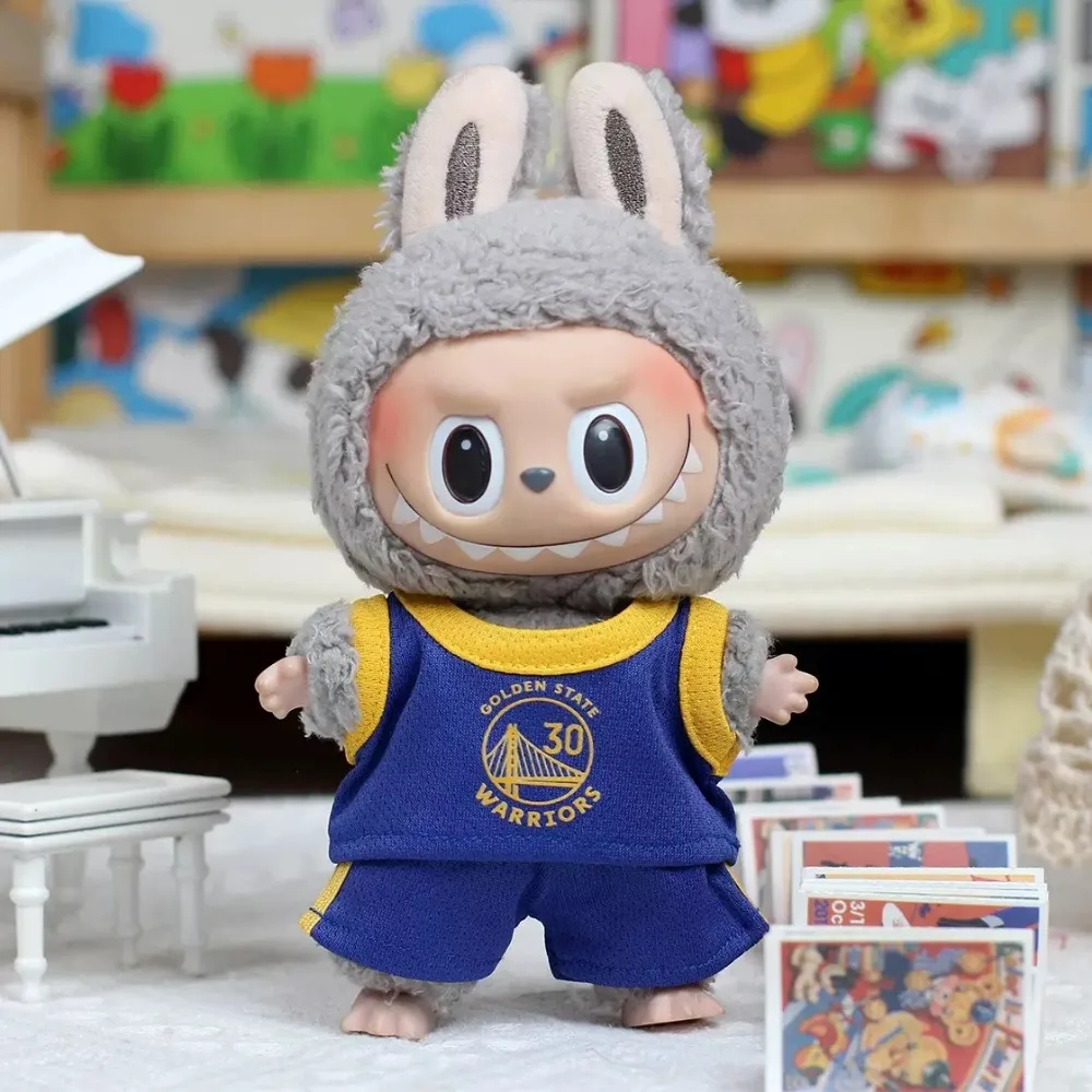 

For 17cm Labubu Doll Clothes Outfit American Basketball Games Uniforms Dolls Accessories Sitting Party Changing Dress Game Toys
