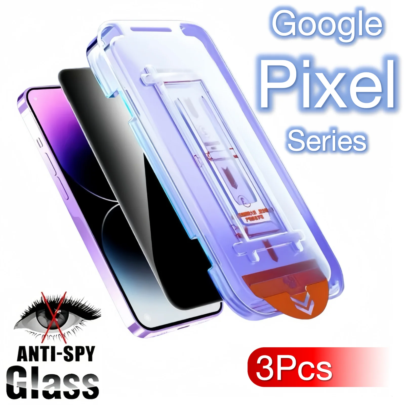 3Pcs For Google Pixel 10 9 Pro XL 8A 8 7 7a 5G Anti-Peeping Screen Protector Toughened Glass Accessories No Dust Easy Kit