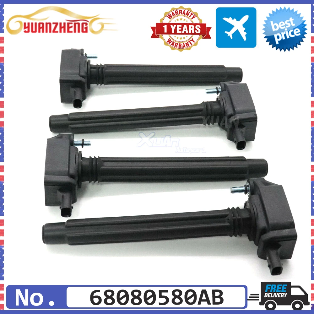 68080580AB NEW Ignition Coil For Jeep Cherokee Renegade Ram ProMaster City 2.4L UF754 For Chrysler 200 Dodge Dart Fiat 500X