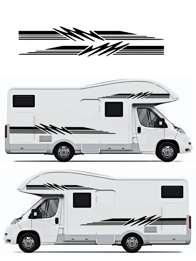 Car Stickers Motorhome Stripes Graphics Decals For Peugeot Boxer Citroen Jumper Fiat Ducato Camper Van Accessories