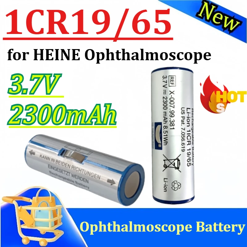 1CR19/65 3.7V 2300mAh High Capacity Replacement X-007.99.381 for HEINE Ophthalmoscope