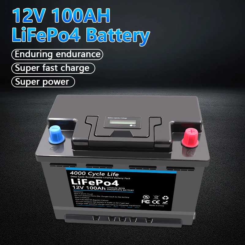 12v 100Ah Capacity lifepo4 12.8V battery solar pack For RV Rechargeable Lithium Iron with bms for Outdoor camping