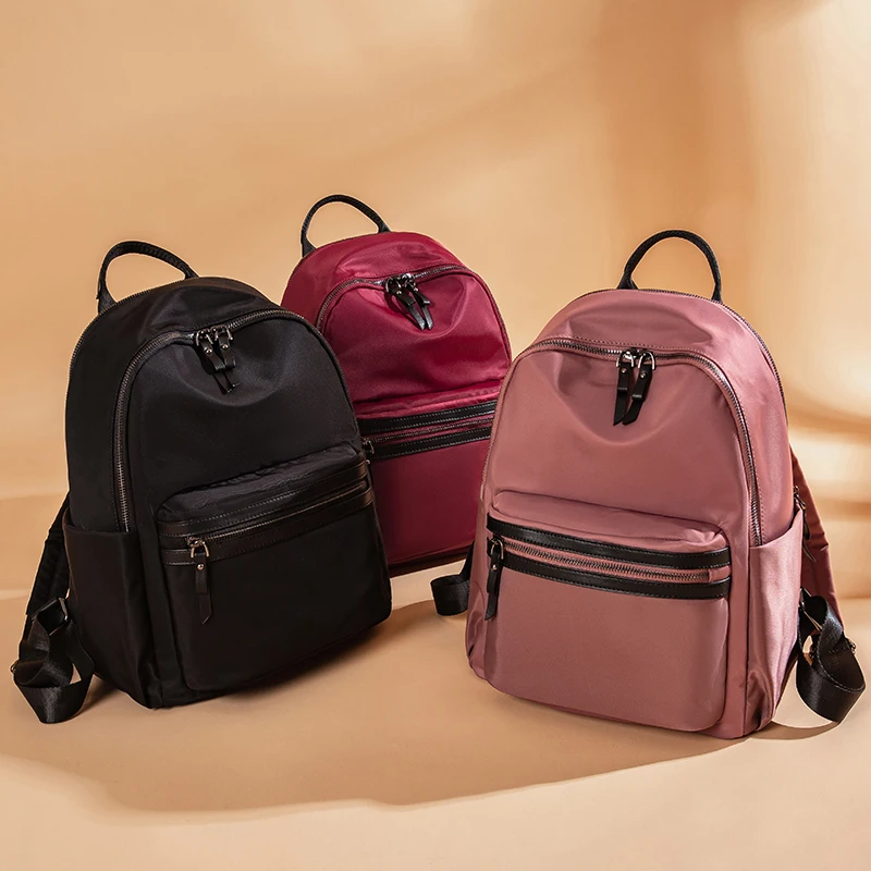 Mochila leve para jovens, bolsas vermelhas para meninas, mochilas casuais na moda, mochilas escolares fofas, cor rosa, bolsa de viagem funcional