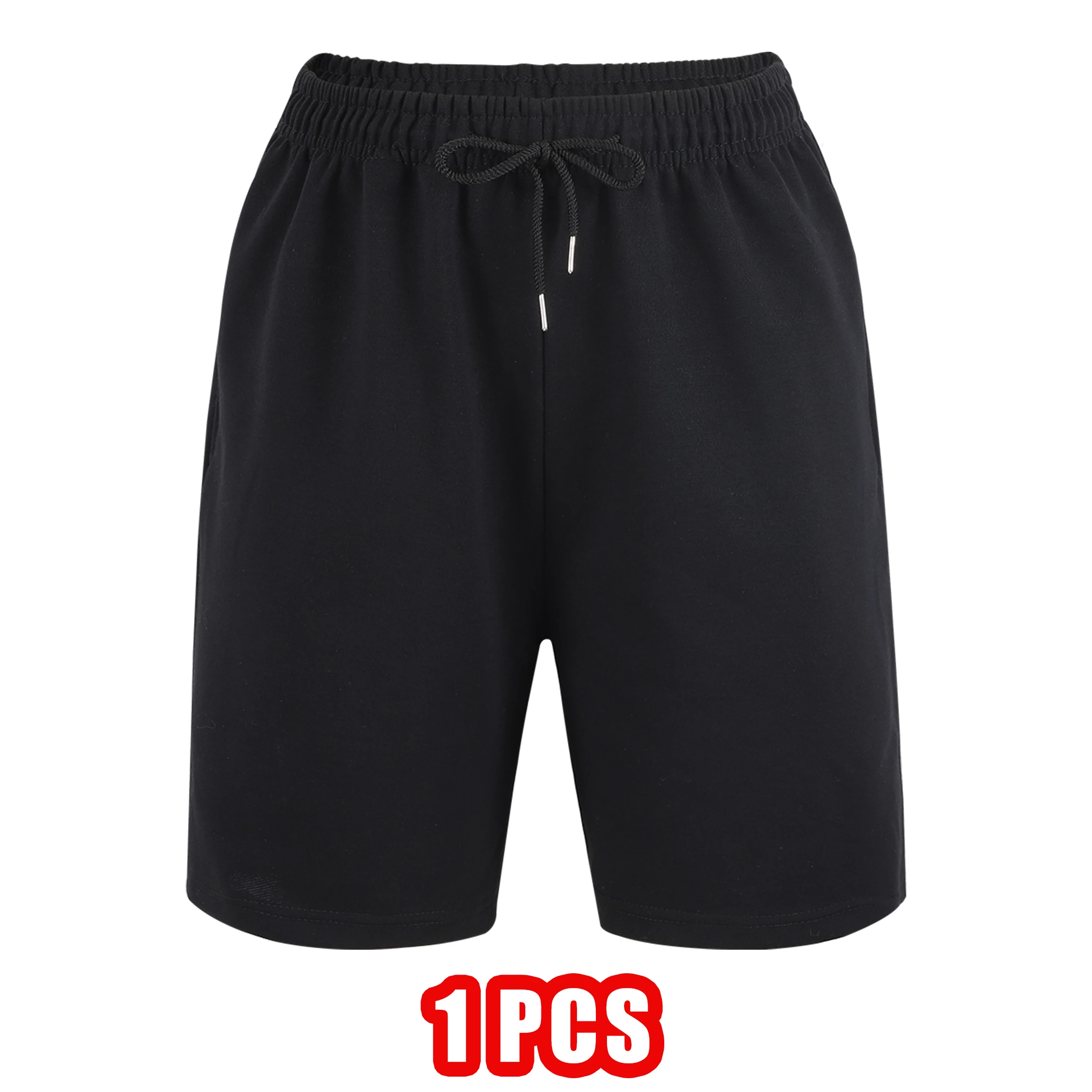

Black Fashion Solid Pocket Mans Drawstring Shorts Jogging Pants Summer Vintage Runningwear Unisex All-Match Outdoor Sportwear
