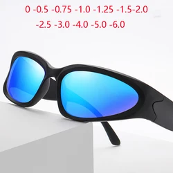 GSBJXZ Outdoors Sport Driving Myopia Sunglasses Men Polarized Small Frame Anti-Glare Prescription Sun Glasses 0 -0.5 -0.75 To -6