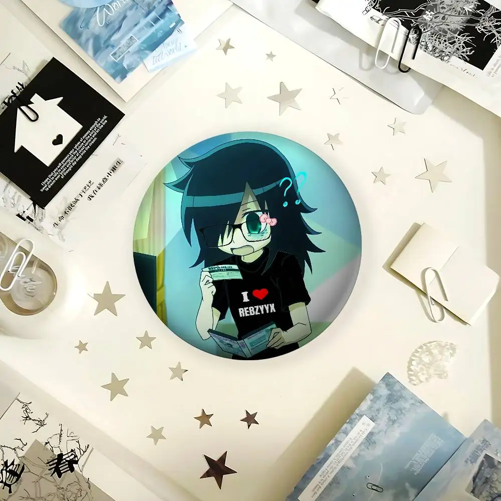 Anime-T-tomoko Listening To Yume Nikki-S Badge Pins For Friend, Backpack, Clothing, Collectible Accessories, Jewelry Gift