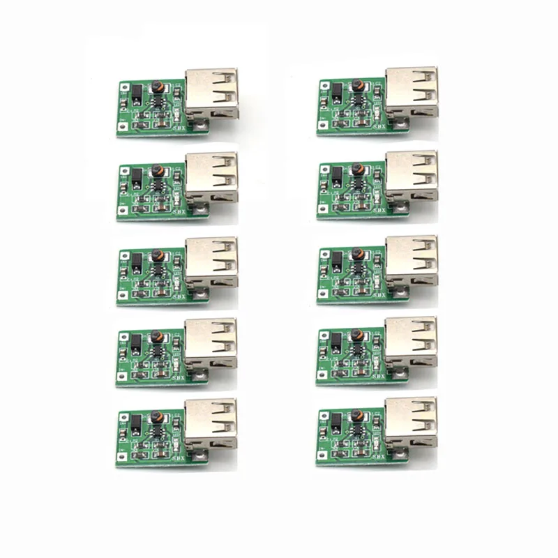 10PCS DC-DC 0.9-5V to 5V Boost Converter USB Step-up Module Circuit Board with Indicator Light for RC Airplane Model Accessories