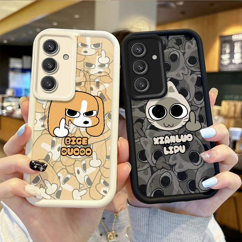 New Siamese Cat Cartoon Phone Case For Samsung Galaxy A36 A35 A34 A33 A32 5G A31 A30 A24 A23 A22 A16 A12 A50S M55 Silicone Cover