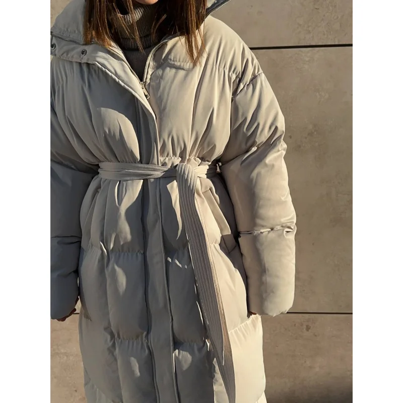 سترة منتفخة طويلة للتخسيس غير رسمية لعام 2025، سترة قطنية دافئة سميكة مقاومة للرياح للنساء #2