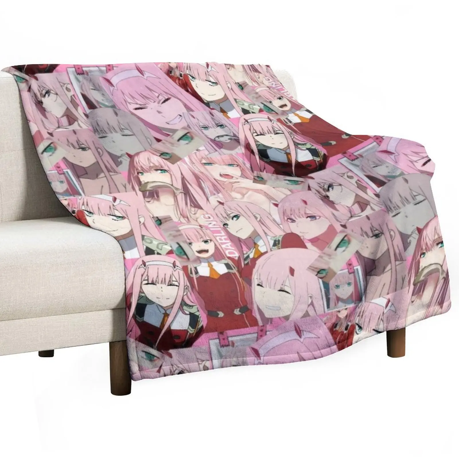 

zero two collage Throw Blanket Long Lasting Soft Plush Blanket for Daily Use