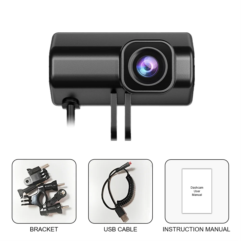 Caméra embarquée pour voiture, moto, vélo électrique, caméra de tableau de bord 1080P HD, caméra de 