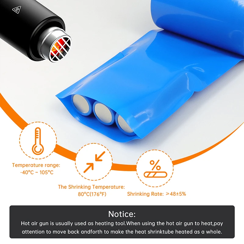 3m PVC Heat Shrink Tube for Width 23mm ~ 500mm 18650 Lipo Battery Pack Film Insulation Waterproof Cable Sleeve Wrap Protector