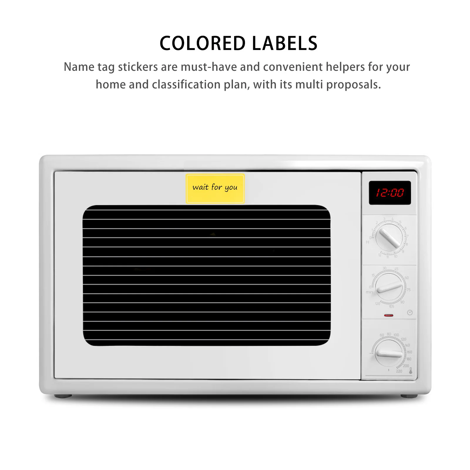 

120pcs Colorful Label Stickers Colored Sticky Name Tags Blank Label Sheets Thick Smooth Easy Peel Home ganization Kids Storage