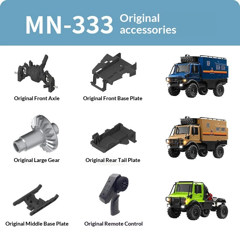 

MN333 Unimog Off-Road Vehicle Professional Climbing RC 4WD Remote-Control Car Genuine Parts Body Main Board Tires Remote Control