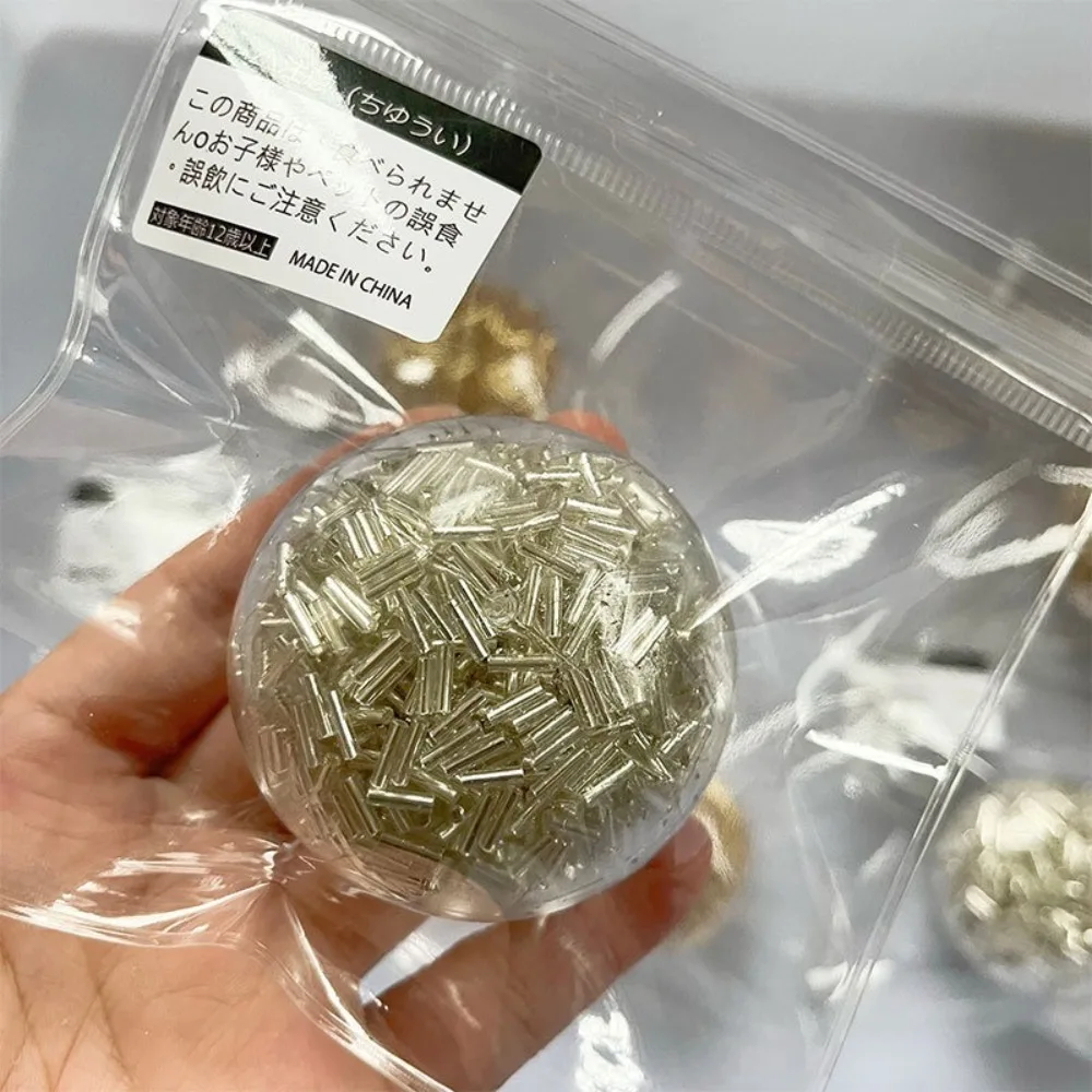 Bola de cuentas de tubo de plata y oro con cuentas explosivas, bola de tubo activada por voz de rebote lento suave, juguetes de simulación para aliviar el estrés