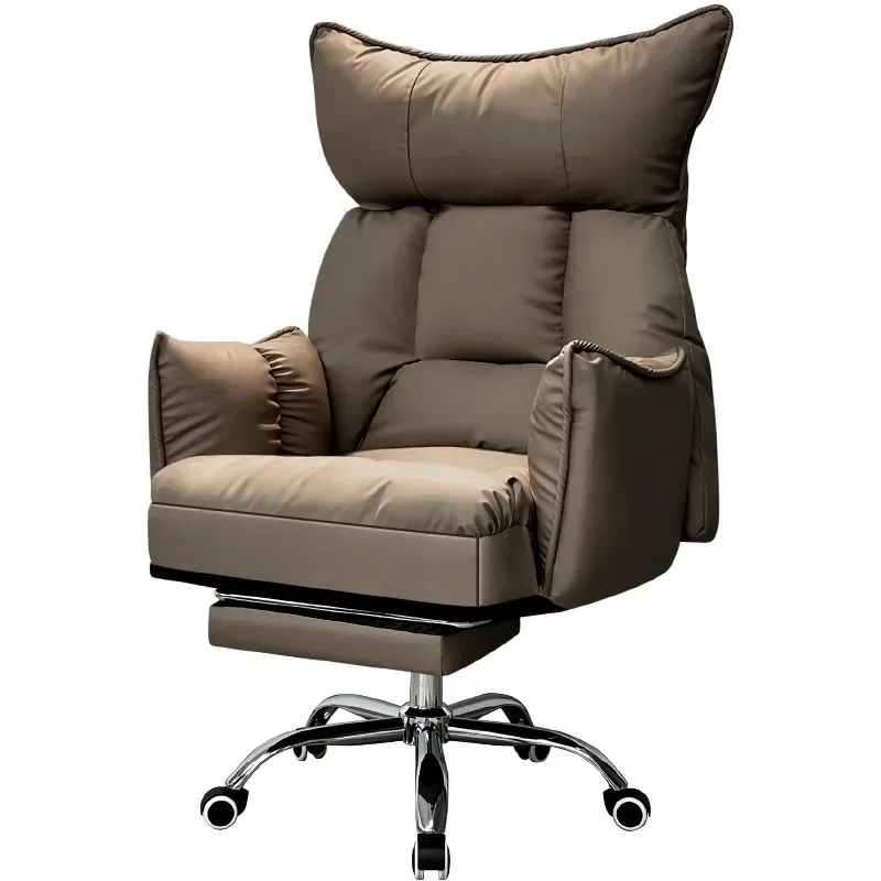 Cadeira de Escritório Ergonômica Reclinável com Apoio para os Pés, Cadeira de Computador de Encosto Alto para Estudo em Casa, Sofá Confortável para Jo