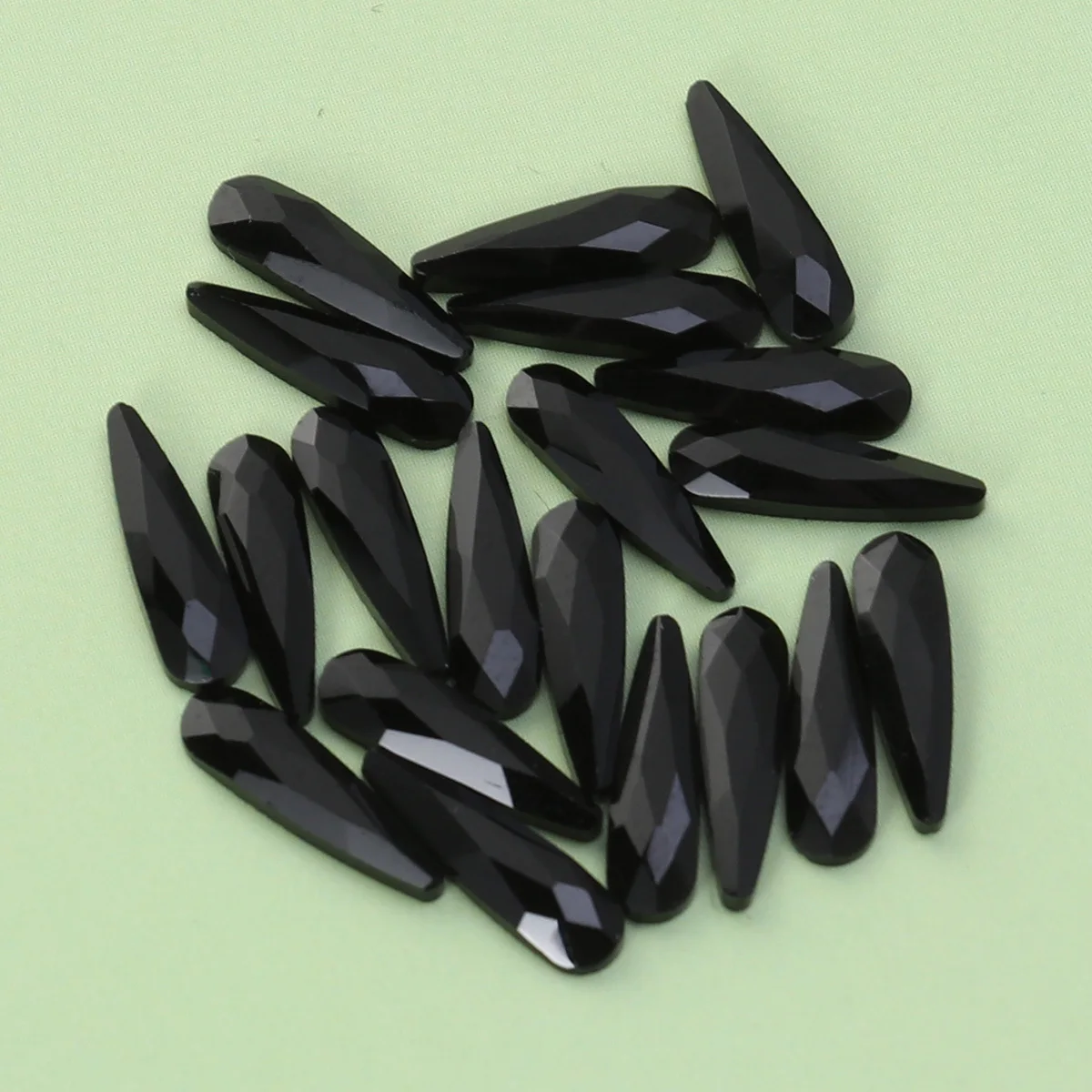 

20Pcs Drop Nail Art Rhinestones Mixed Black Flat Back DIY Decor for Nail Polish Natural False Soak Off Nails
