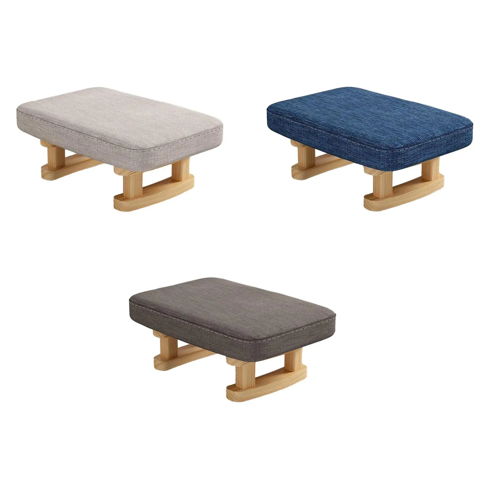 Foot Rest with Wooden Legs Bench 41x30x18cm/16.14x11.81x7.09inch Padded Footstool for Porch Dining Bedroom Guest Room Living