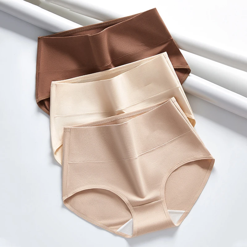 3 قطعة/المجموعة النساء سراويل عالية الخصر محدد شكل الجسم الملابس الداخلية تنفس ملخصات القطن السروال سولي اللباس الداخلي حجم كبير الملابس الداخلية النسائية