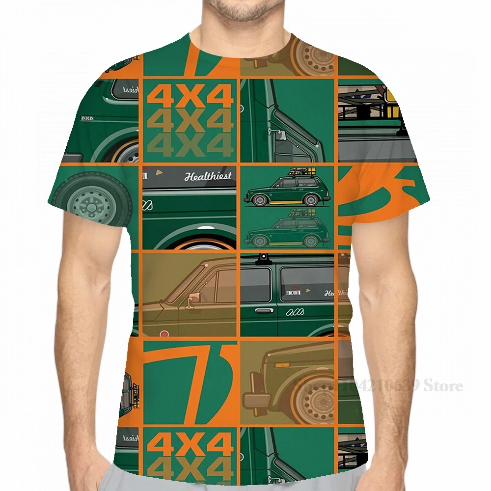 All over print VAZ 2121 LADA Niva 4x4 Green Low And Slow men T-Shirt women fashion girl t shirt boy tops tees