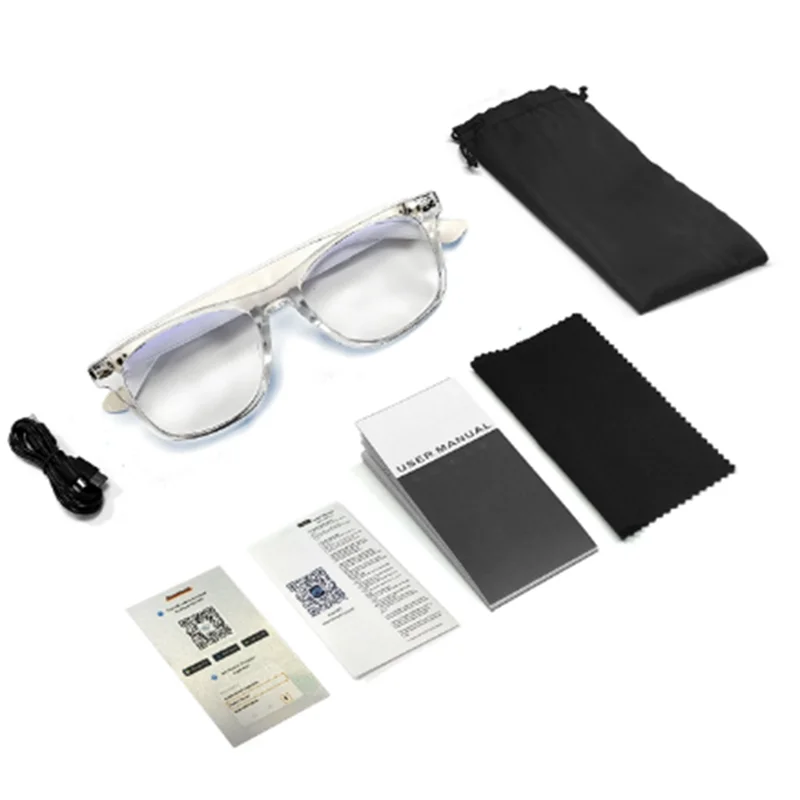 Inteligentne okulary 3CGRO-AI do tłumaczeń, ponad 100 języków, rozmowy, odbieranie połączeń, muzyka, redukcja szumów, lekkie.