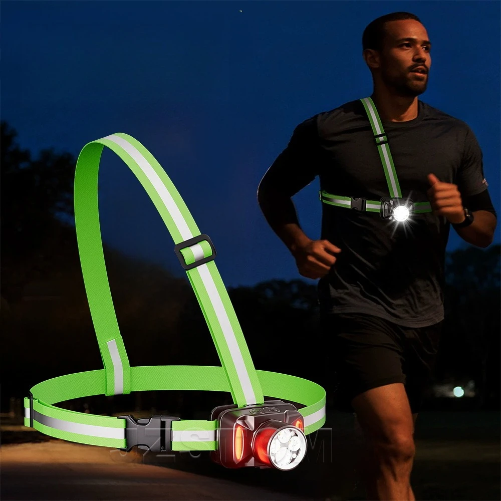 Multifunctional Outdoor Wearable Lighting Waterproof LED Chest Warning Lamp For Night Jogging Riding