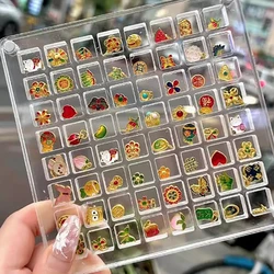 Clear Nail Rhinestone Storage Box Tiny Grids Nail Art Crystal Diamond Jewelry Accessories Stone Shell Display Showcase