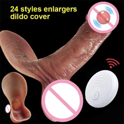 Realistic Penis Sleeve Cover Dick Extender Cock Header Extension Enlargement Delay Ejaculation G Spot Stimulator Male Men Sex