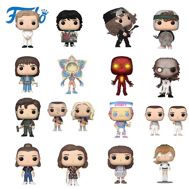 

Подлинное издание FUNKO POP 《Очень странные дела: Eddie, Dustin, Eleven》Action Desktop Decoration Ornament Model Toys Коллекционная модель