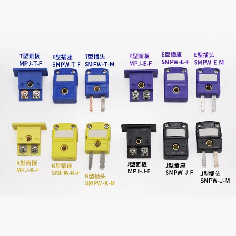1/10/50/100Pcs K/T/J/E Type Thermocouple Plugs and Sockets Sensor Panel Mount Thermocouple Miniature Socket& Plug Wire Connector
