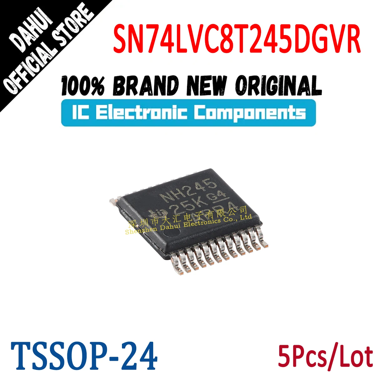 

5Pcs SN74LVC8T245DGVR Silk screen NH245 TVSOP-24 8-bit dual Power bus transceiver chip chip IC New original