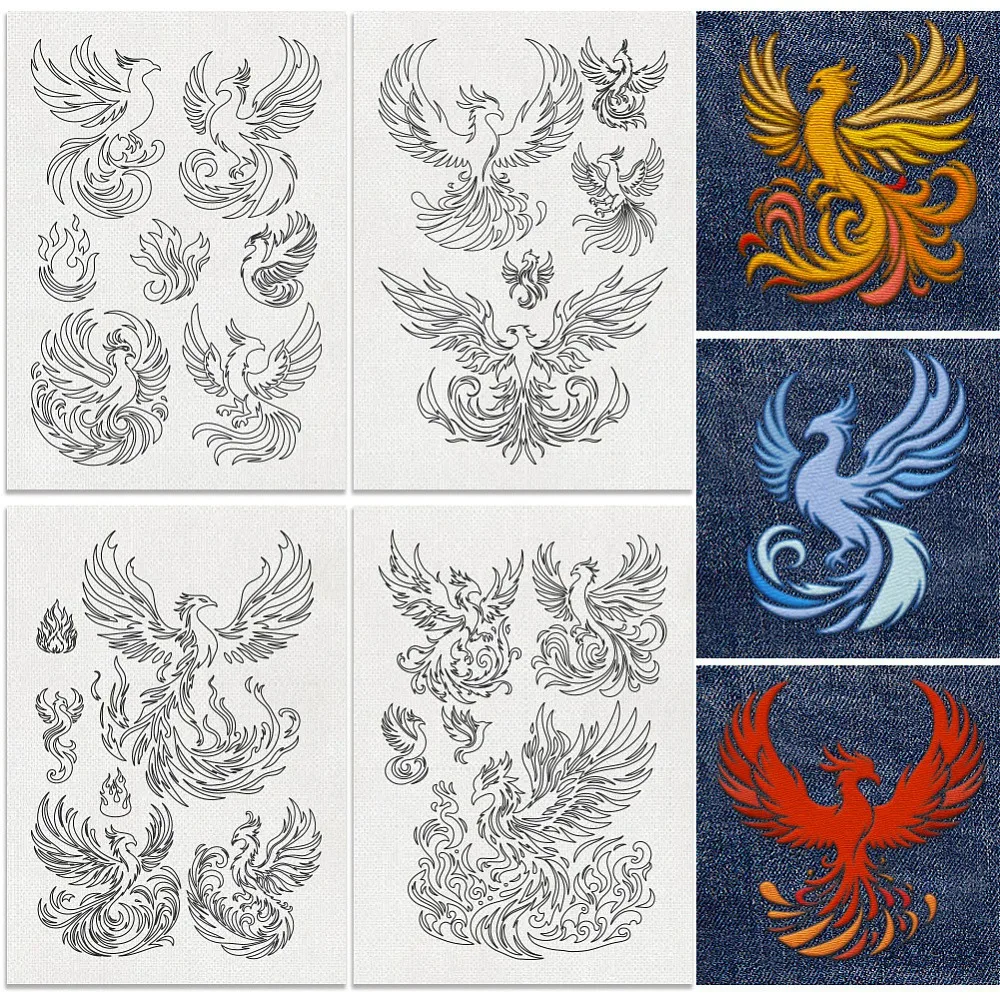 23Pcs Phoenix Water Soluble Hand Sewing Stabilizers 8.3