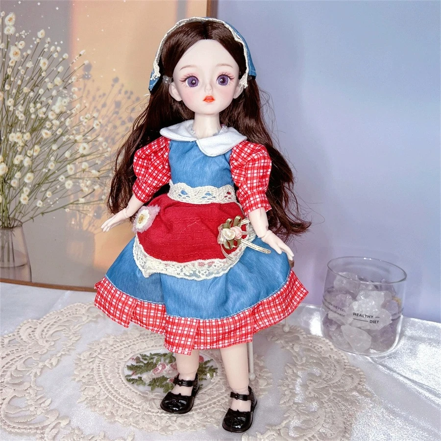 Set Abito Rosa con Paillettes per Bambola BJD 6 Punti, Vestito da Principessa in Tulle Rosa Sognante con Fiori 3D, Accessori per Bambole da 30 cm, Outfit per Travestimenti, Regali