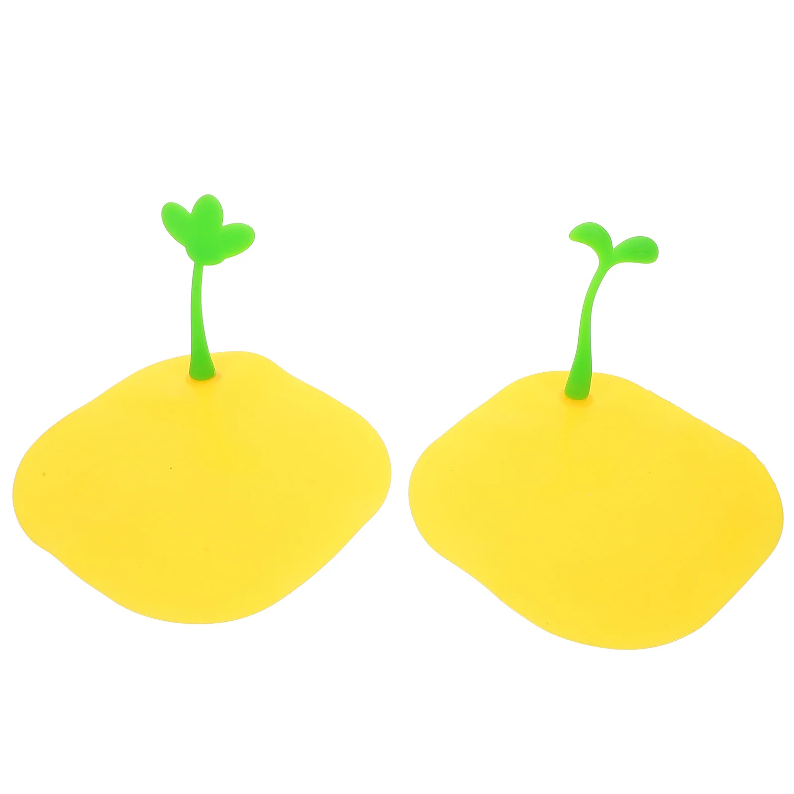

2Pcs Silicone Floor Drain Cover Bean Sprout Coconut Tree Shape Yellow Flexible Seal Bathtub Shower Kitchen Sink Drain Filter