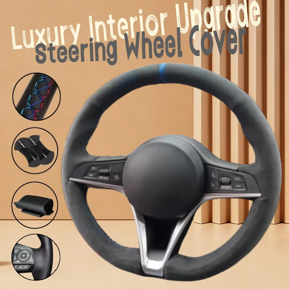 

Чехол на руль из мягкой замши для Alfa Romeo Giulia 2016-2019 и Stelvio 2017