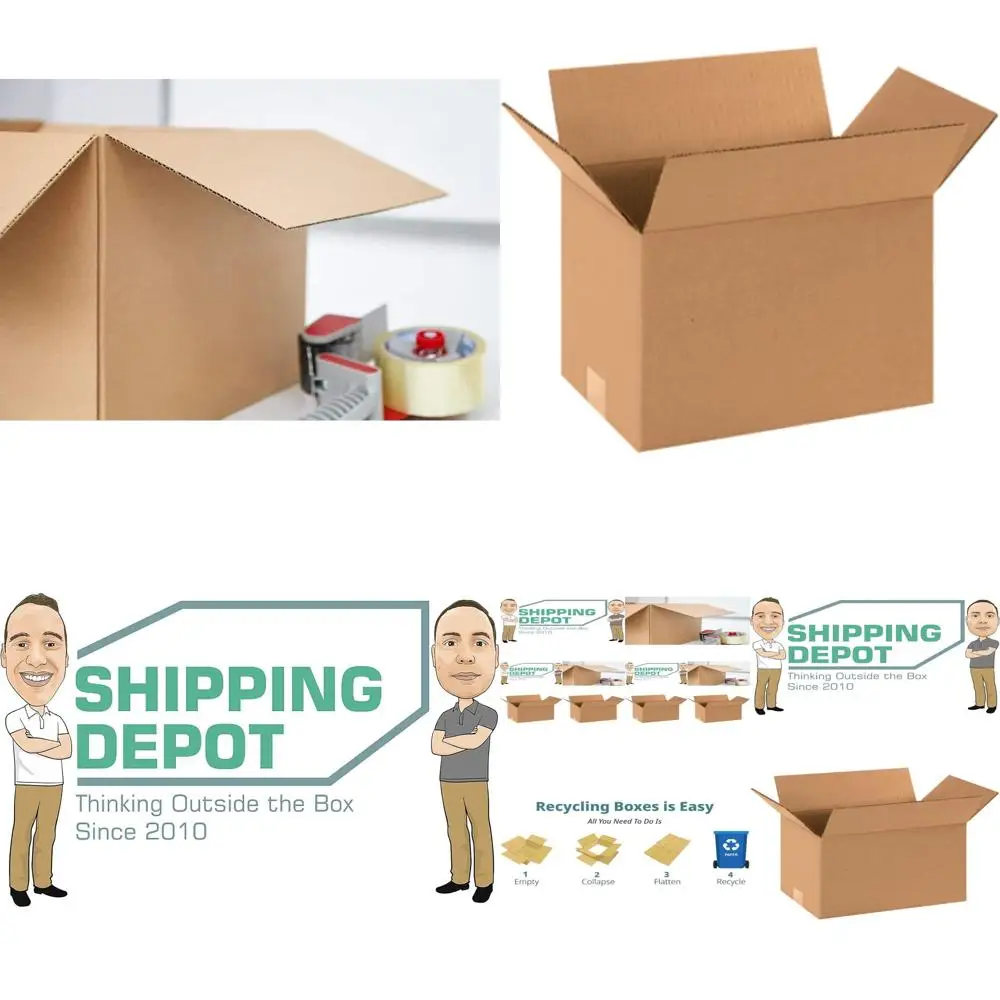 

50-Pack 12x8x8 Corrugated Cardboard Boxes for Shipping, Mailing, and Moving