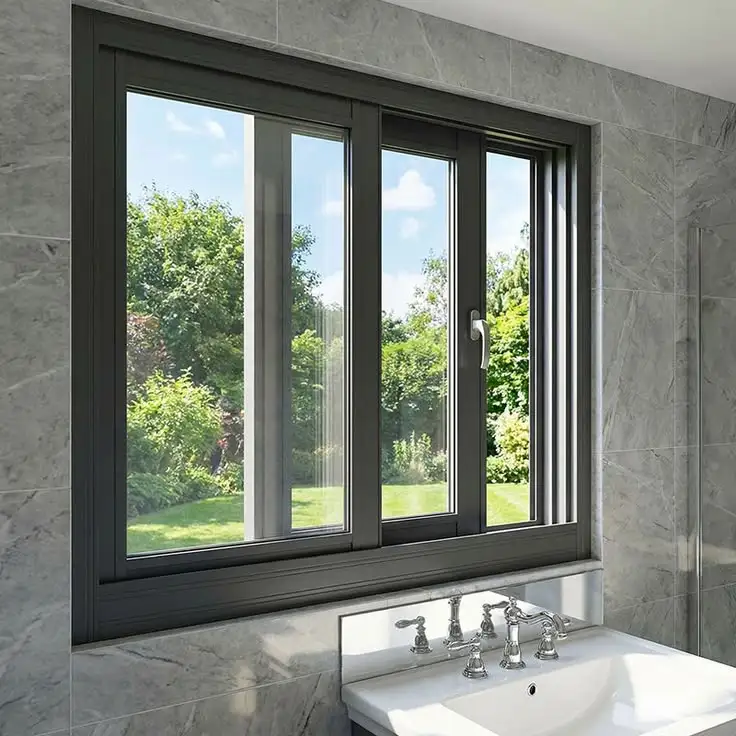 

High Quality Energy Saving Tempered Glass Aluminum Frame Sliding Windows with Strong Sealing Custom Color Windows for House