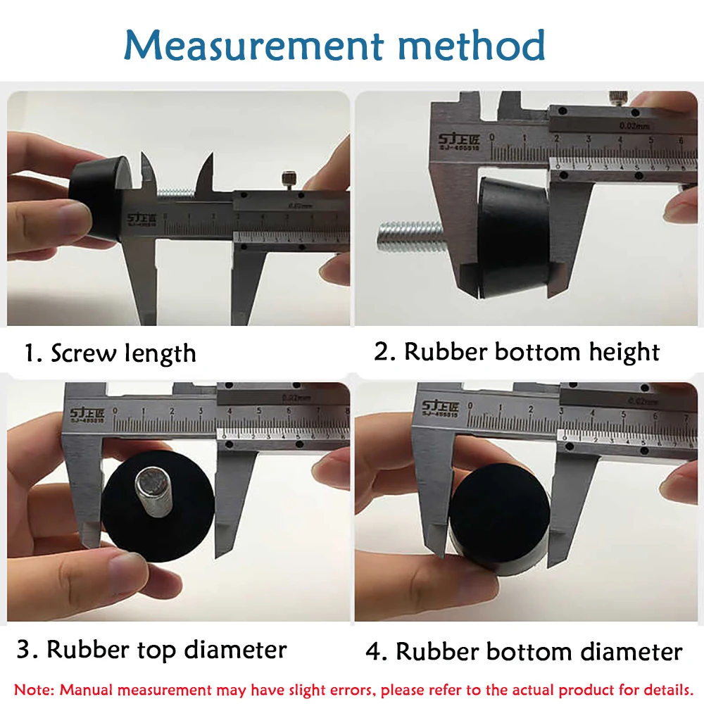 M6 M8 M10 Rubber Adjustable Feet Pad Feet Pad With Screw Table Chair Balck Leveling Foot Pad Furniture Leg Anti-shock Protection