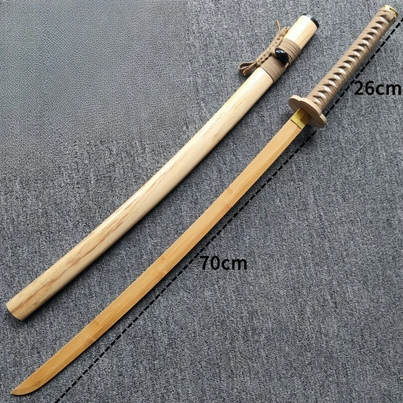 Espadas katana de madeira, 103cm/40.56 polegadas, modelo samurai, adereços com bainha, prática, cosplay, periféricos de treinamento colecionáveis, brinquedo ao ar livre