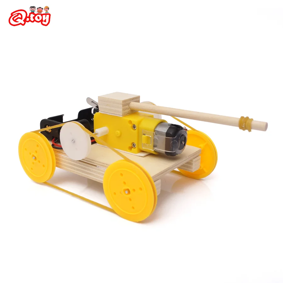 

DIY Small Electric Tank STEM Toys Technologia Science Experimental Tool Kit Learning Educational Wooden Puzzle Games for Kids