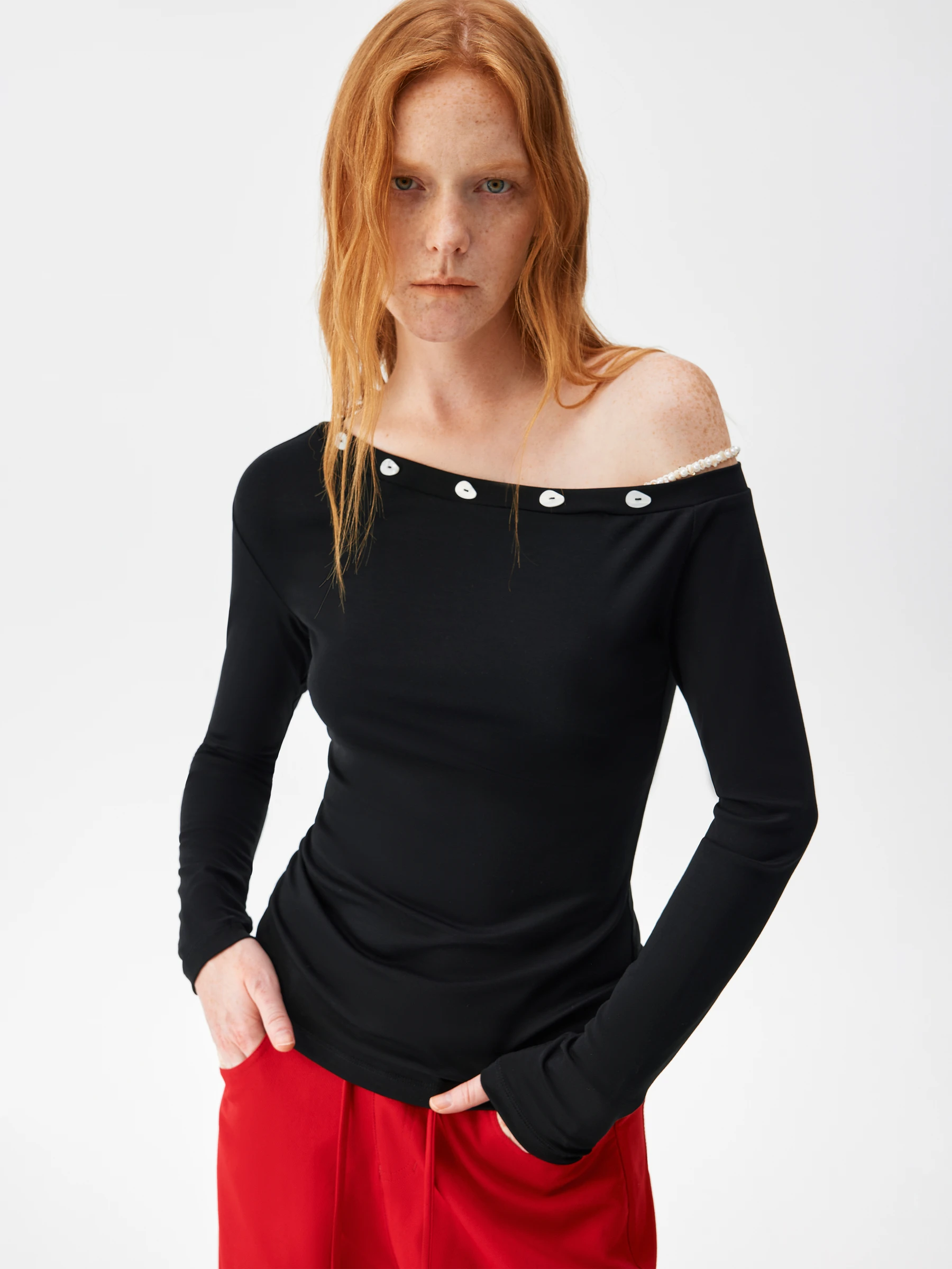 

Redolence Casual Long Sve Button T-irt Women's Soft Comfortable Slim Fit Spring New Sle Gathered Waist Boting irt