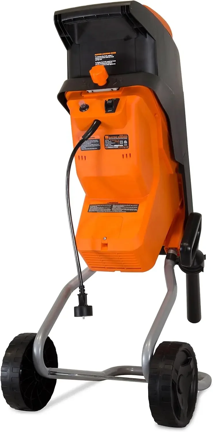 15-Amp Rolling Electric Wood Chipper and Shredder Provides Up To 8000 Cuts Per Minute (over 130 Cuts Per Second)